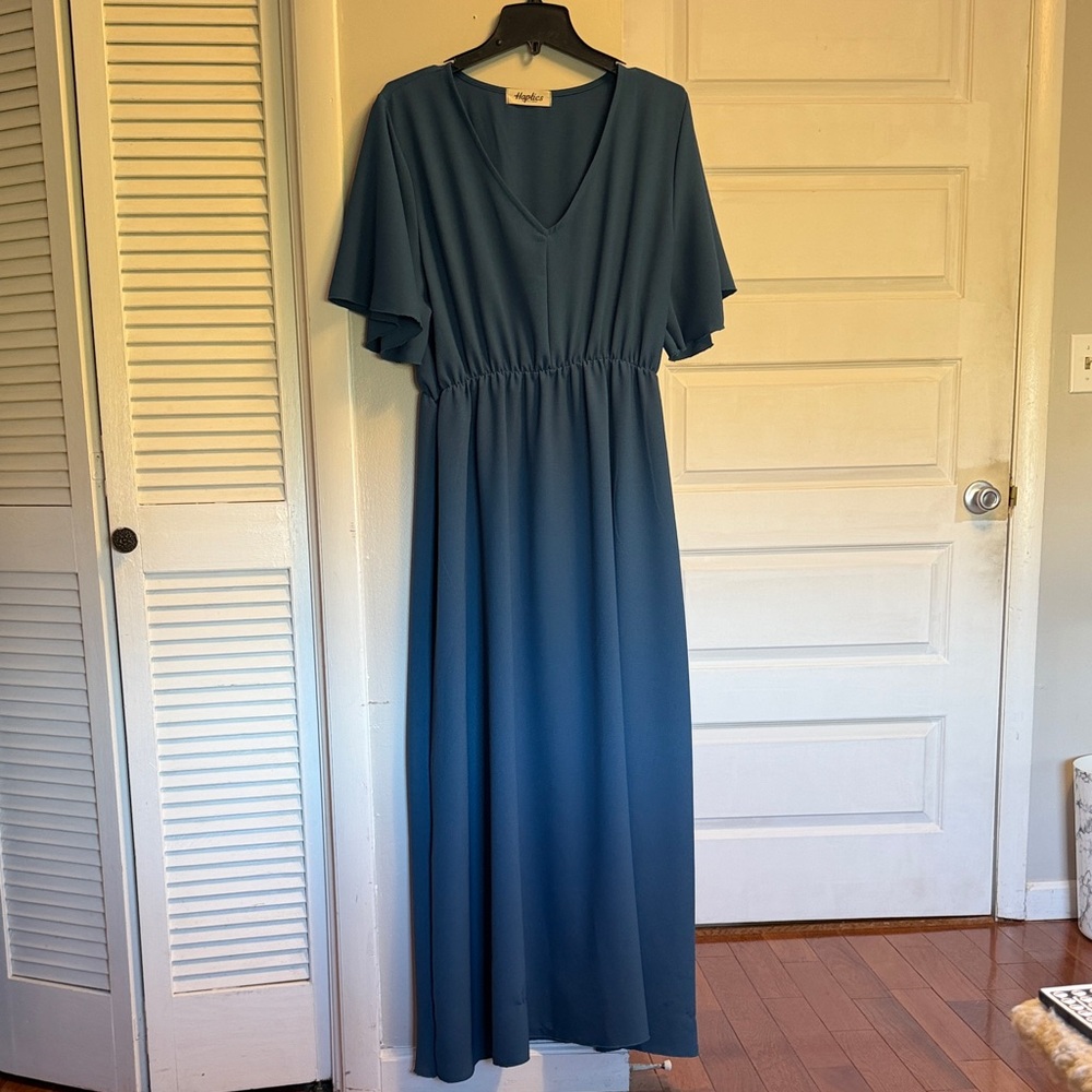 Hapics Women's Mini Dress in Teal Blue - Picture 3 of 7